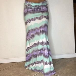 Tie Die Maxi Skirt NWOT